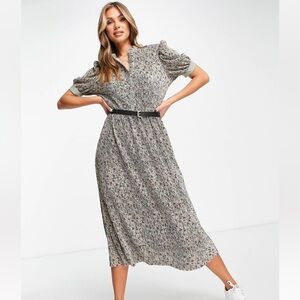 ASOS Floral Plisse Midi Dress